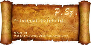 Privigyei Szigfrid névjegykártya