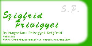 szigfrid privigyei business card